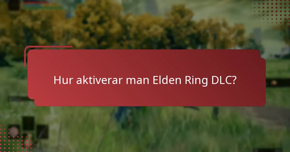 Vilken information krävs för aktivering av Elden Ring DLC?
