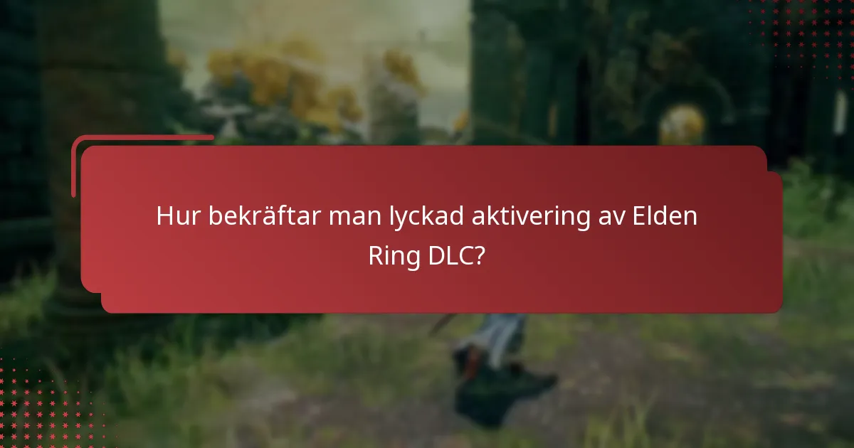 Hur bekräftar man lyckad aktivering av Elden Ring DLC?